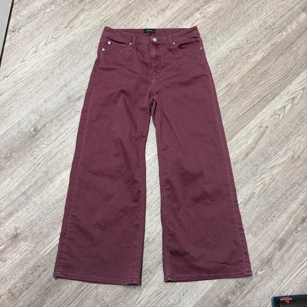 Quince Women's Wide Leg Jeans in Deep Burgundy